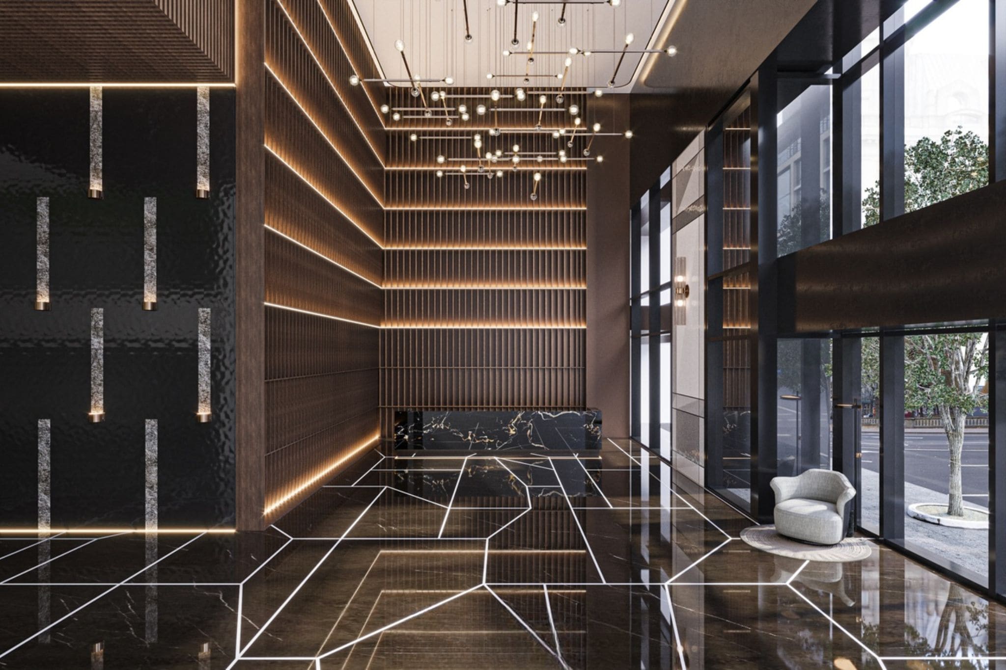 Thiết kế nội thất h&agrave;nh lang v&agrave; kh&ocirc;ng gian chung